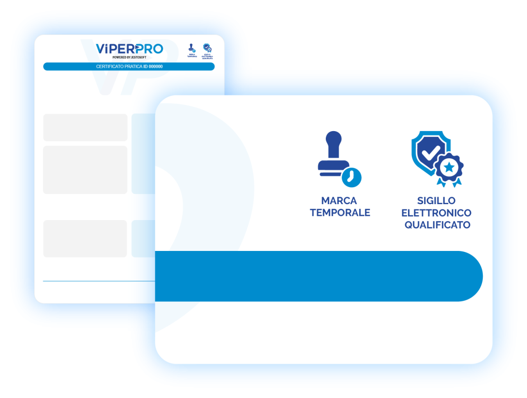 certificato-vp Al termine di ogni ispezione VIPERPRO genera un Certificato PDF/A firmato con Sigillo Elettronico Qualificato (QeSeal).